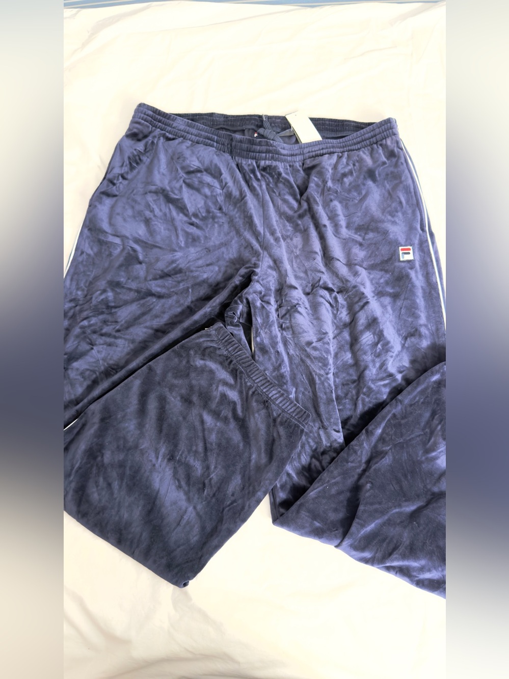Fila Men's Navy Velour Track Pants 4 XL